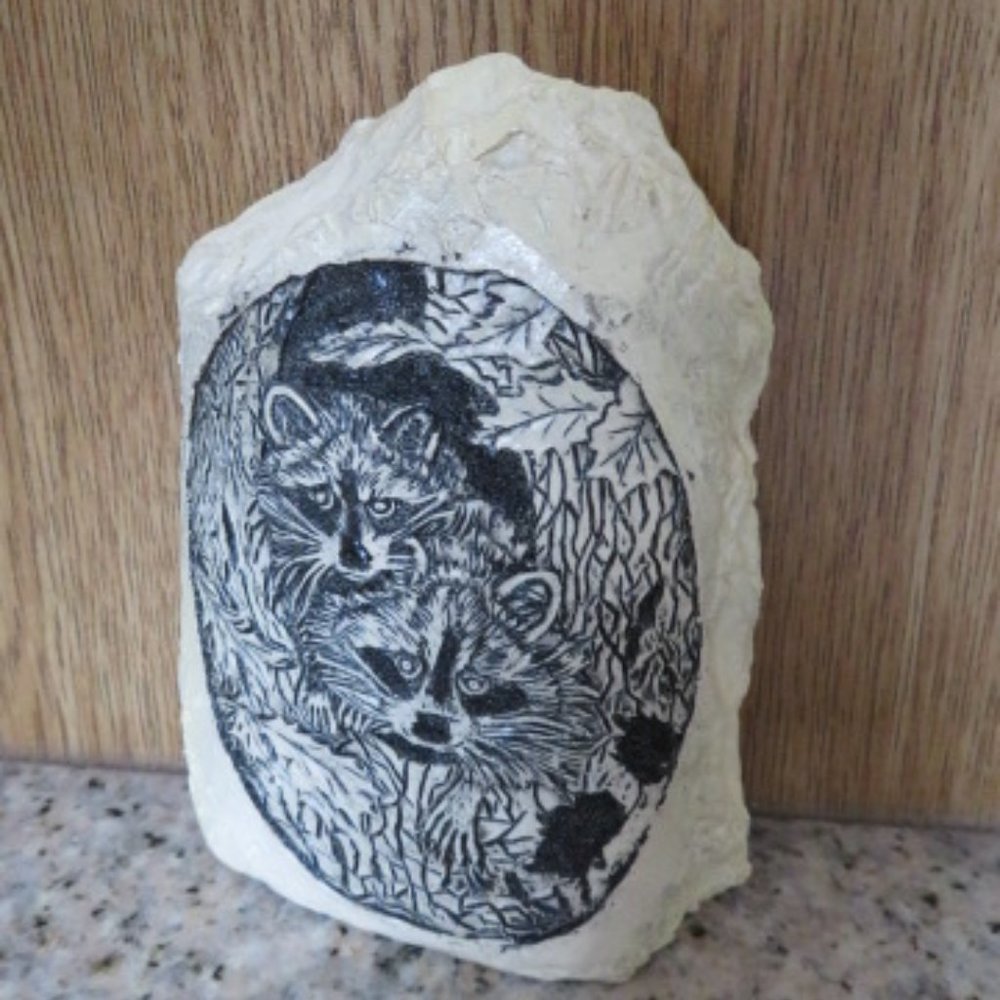 Vintage Resin Raccoon Sculpture Free-Standing (K186)